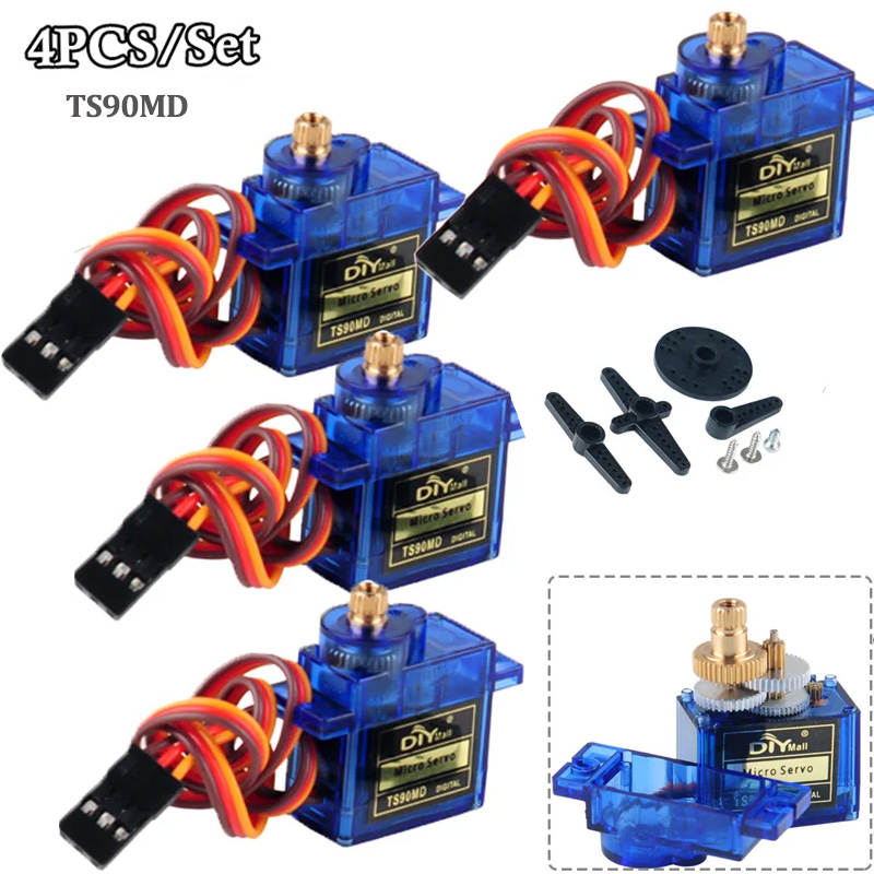 Rc Helicopter Parts - 4Pcs TS90MD Micro Digital Servo Motor