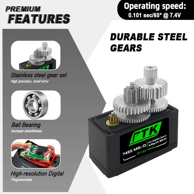PTK 7455MG-D servo 12g Digital - Rc Helicopter Parts 评论和价格