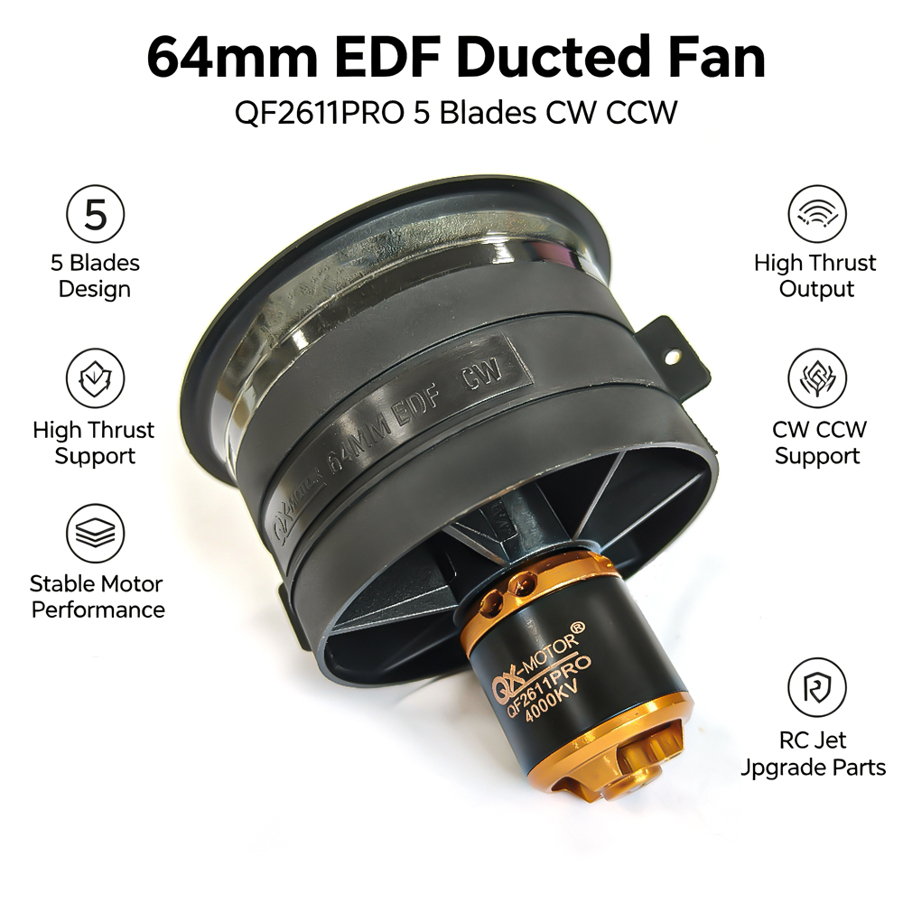 QX-MOTOR 64mm EDF 5 Blades Duc - Rc Helicopter Blade 评论和价格