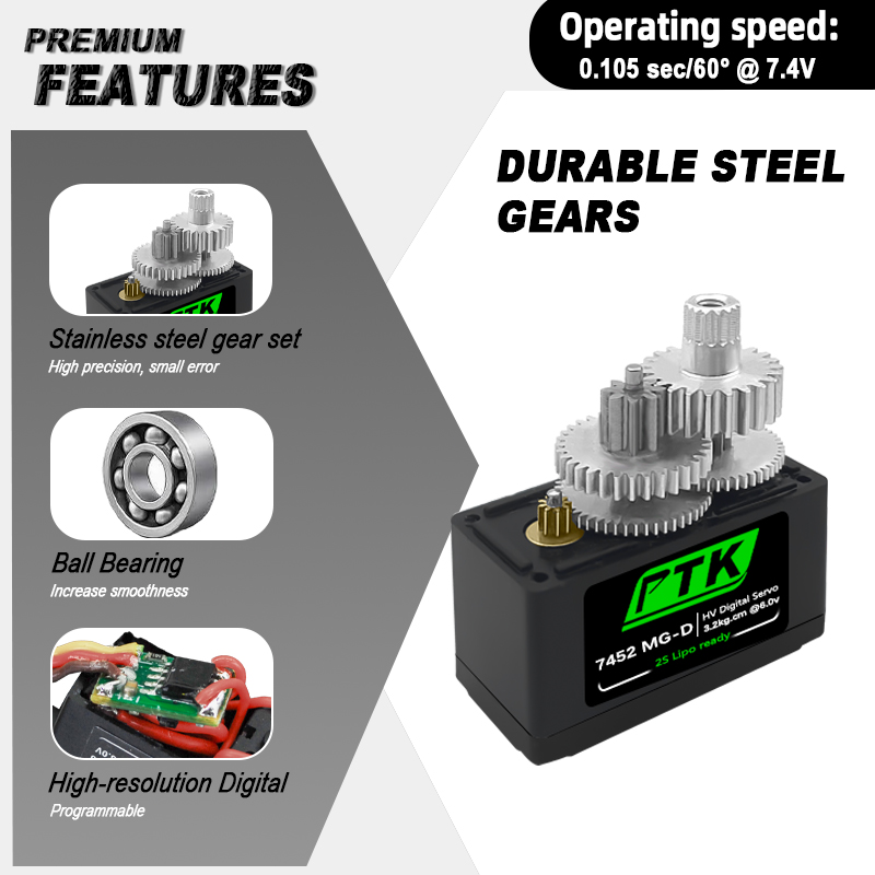 PTK 7452 MG-D 9g Digital Servo - Rc Helicopter Parts 评论和价格