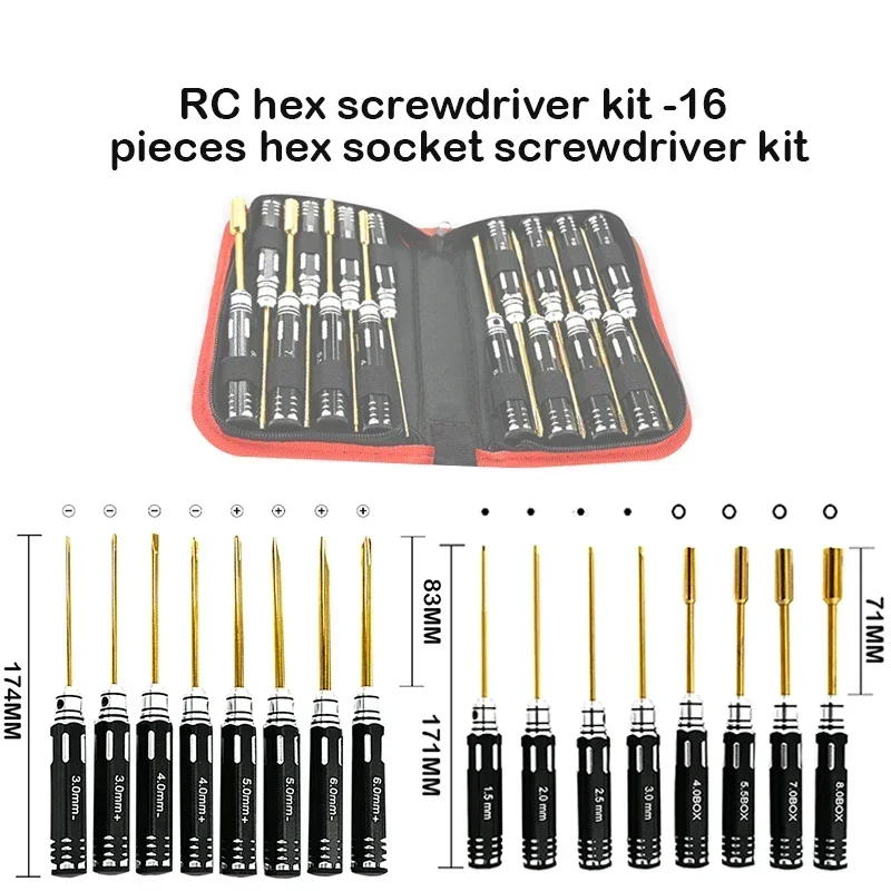 RC Hex Driver Set - 16pcs Hex  - Rc Helicopter Tool Kit 评论和价格